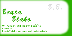 beata blaho business card